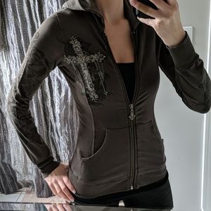 Crash & Burn zip up hoodie size xs